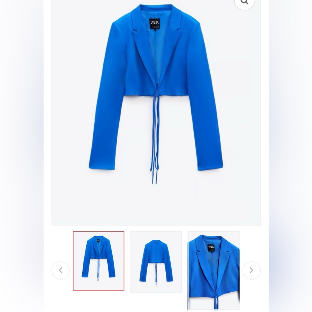 Zara Women's Vibrant Blue Blazer